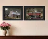 Homezia Set Of Two Midnight Moon 2 Black Framed Print Wall Art