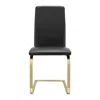 Homezia Set Of Two Mod Black And Gold Dining Chairs
