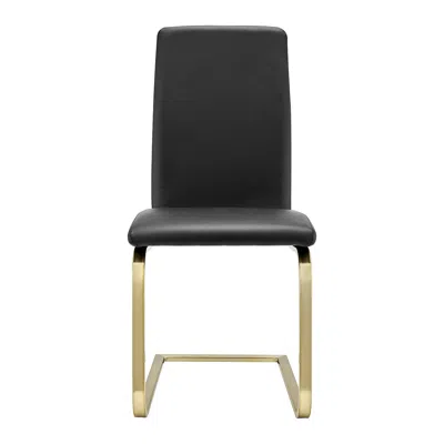 Homezia Set Of Two Mod Black And Gold Dining Chairs