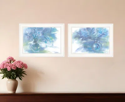 Homezia Set Of Two Morning Glory 1 White Framed Print Wall Art