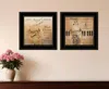 Homezia Set Of Two Music 2 Black Framed Print Wall Art