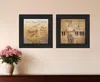 Homezia Set Of Two Music 3 Black Framed Print Wall Art