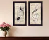 Homezia Set Of Two Musical Notes Black Framed Print Wall Art