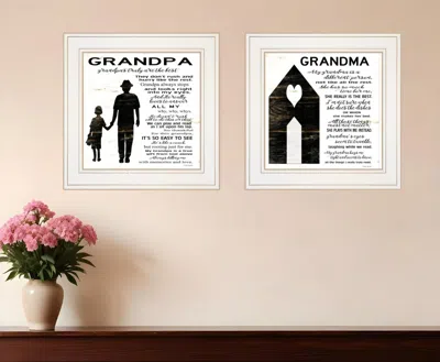 Homezia Set Of Two My Grandparents Are The Best 2 White Framed Print Wall Art