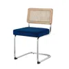 Homezia Set Of Two Navy Blue And Silver Upholstered Velvet Dining Side Chairs