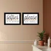 Homezia Set Of Two No Selfies When Seated 2 Black Framed Print Bathroom Wall Art