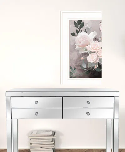 Homezia Set Of Two Noir Roses 1 White Framed Print Wall Art In Metallic