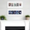 Homezia Set Of Two Ocean Or Beach White Framed Print Wall Art