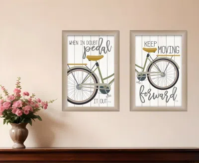 Homezia Set Of Two Pedal It Out 1 Brown Framed Print Wall Art In Multi