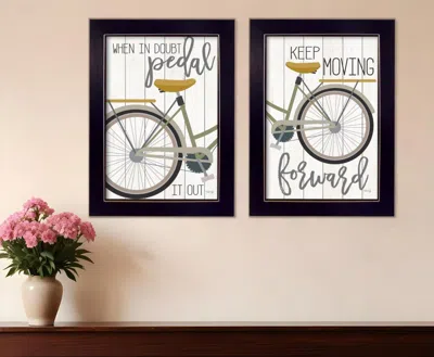 Homezia Set Of Two Pedal It Out 2 Black Framed Print Wall Art
