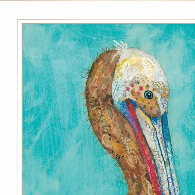 Homezia Set Of Two Pelicans 1 White Framed Print Wall Art In Multi