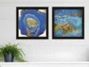 Homezia Set Of Two Perisse Cobalt 1 Black Framed Print Wall Art