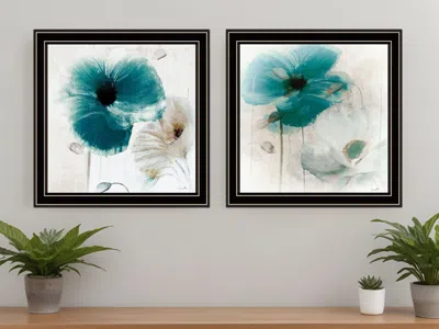 Homezia Set Of Two Poppy 1 Black Framed Print Wall Art