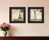 Homezia Set Of Two Post Cards Black Framed Print Wall Art
