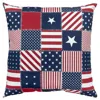 Homezia Set Of Two Red White And Blue Stars And Stripes Indoor Outdoor Throw Pillow