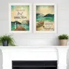 Homezia Set Of Two Right Direction Or Adventure 1 White Framed Print Wall Art