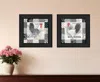 Homezia Set Of Two Rooster I Black Framed Print Wall Art
