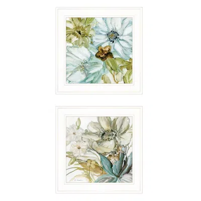 Homezia Set Of Two Sea Glass 1 White Framed Print Wall Art In Multi