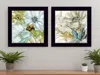 Homezia Set Of Two Sea Glass 3 Black Framed Print Wall Art