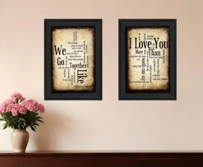 Homezia Set Of Two Sentiment Black Framed Print Wall Art
