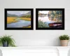 Homezia Set Of Two Serene Water 2 Black Framed Print Wall Art
