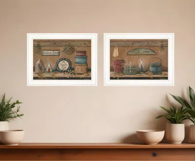 Homezia Set Of Two Shelf Treasures 1 White Framed Print Wall Art