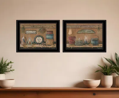 Homezia Set Of Two Shelf Treasures 2 Black Framed Print Wall Art
