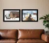 Homezia Set Of Two Sleigh Bells Ring 2 Black Framed Print Wall Art