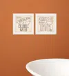 Homezia Set Of Two Soak And Unwind 2 White Framed Print Bathroom Wall Art