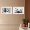 Homezia Set Of Two Soap Or Floral 1 White Framed Print Bathroom Wall Art