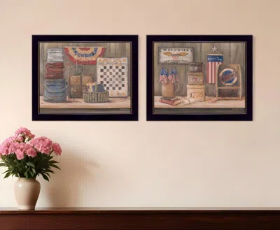 Homezia Set Of Two Sweet Land Of Liberty 1 Black Framed Print Wall Art