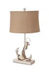 Homezia Set Of Two Tan And White Anchor Table Lamps
