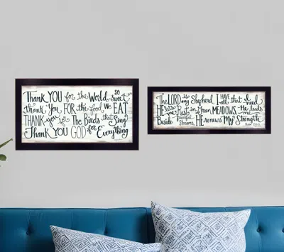 Homezia Set Of Two Thank You Lord 2 Black Framed Print Wall Art