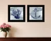 Homezia Set Of Two The Beach Coastal 2 Black Framed Print Wall Art