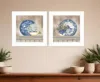 Homezia Set Of Two The Farmhouse Blues 1 White Framed Print Wall Art