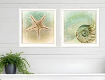 Homezia Set Of Two The Sea I And Sea Ii 2 White Framed Print Wall Art