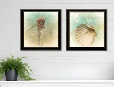 Homezia Set Of Two The Sea Iii And Sea Iv 1 Black Framed Print Wall Art In Multi