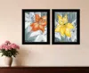 Homezia Set Of Two Tiger Lilies 2 Black Framed Print Wall Art