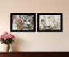 Homezia Set Of Two Tiger Lily Dandy Lion 2 Black Framed Print Wall Art