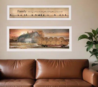 Homezia Set Of Two Together Blessed We Have It All 1 White Framed Print Wall Art