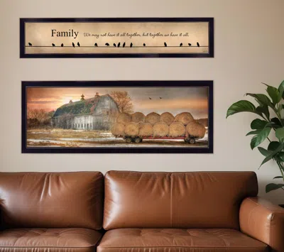 Homezia Set Of Two Together Blessed We Have It All 2 Black Framed Print Wall Art