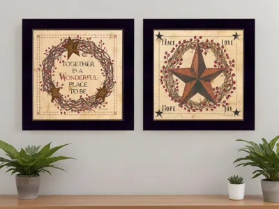 Homezia Set Of Two Together Is A Wonderful Place Black Framed Print Wall Art