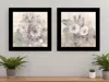 Homezia Set Of Two Transitional Blooms 3 Black Framed Print Wall Art