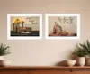 Homezia Set Of Two Twice Blessed 1 White Framed Print Wall Art