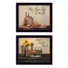 Homezia Set Of Two Twice Blessed Black Framed Print Wall Art