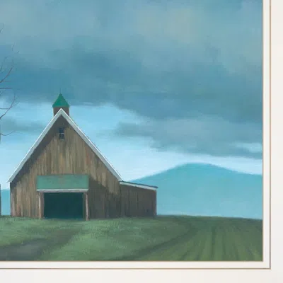 Homezia Set Of Two Two Barnscapes 1 White Framed Print Wall Art