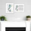 Homezia Set Of Two Two Mermaids 1 White Framed Print Wall Art
