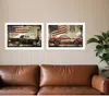 Homezia Set Of Two Vintage Classics 2 White Framed Print Wall Art