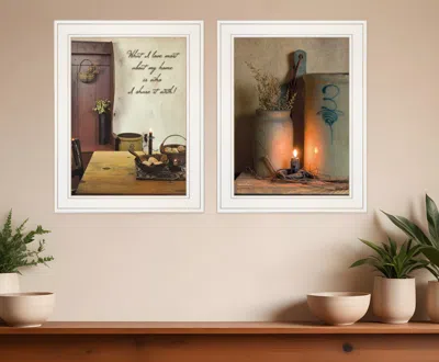 Homezia Set Of Two What I Love Most 1 White Framed Print Wall Art