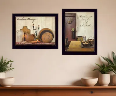 Homezia Set Of Two What I Love Most Black Framed Print Wall Art